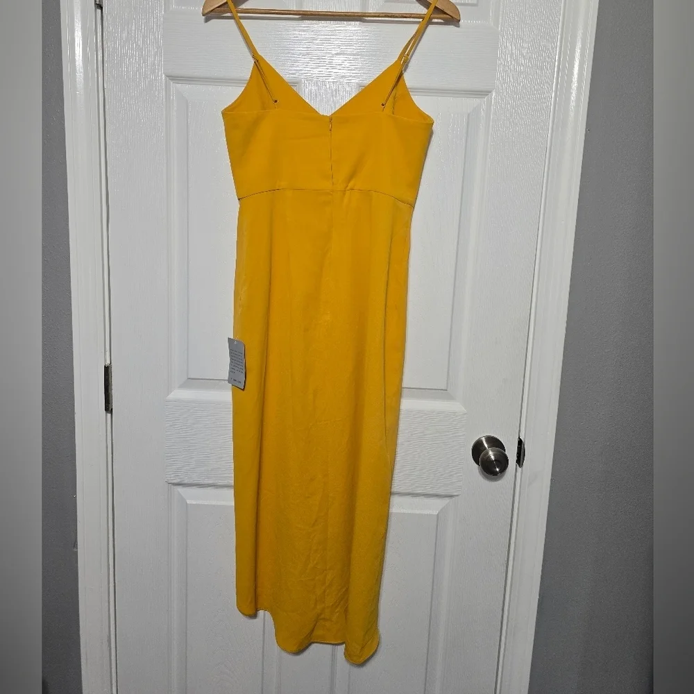LULUSReinette V-neck Midi Dress In Marigold Size Small NEW D131 - Picture 6 of 9